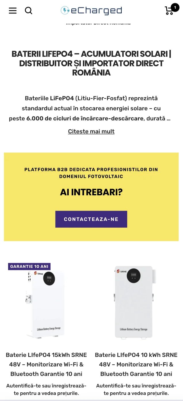 eCharged — Catalog pe mobil