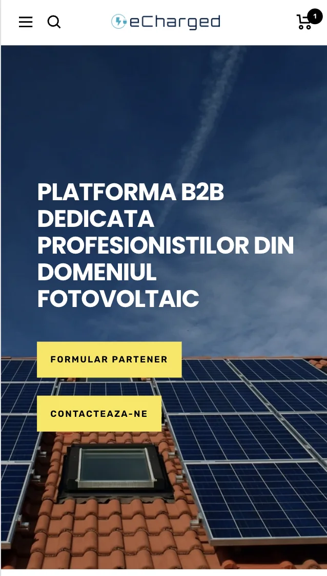 eCharged — Pagina principală pe mobil