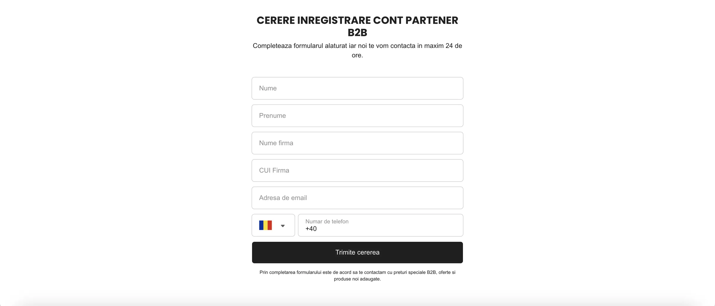 eCharged — Formular de înregistrare a partenerilor