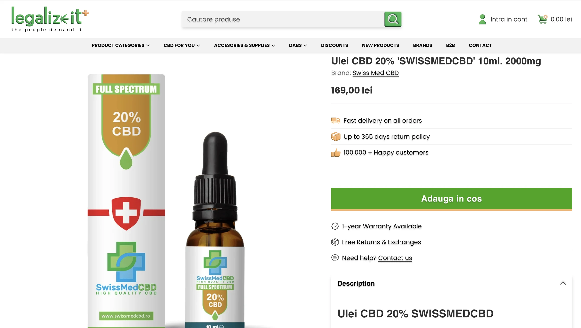 Legalize It Plus CBD Store — Detalii de produs și adăugarea în coș pe Shopify.